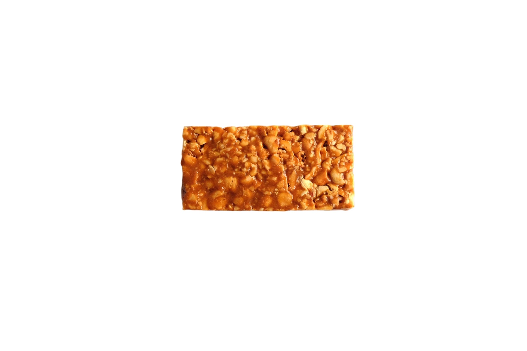 Rectangular cereal bar on a white background