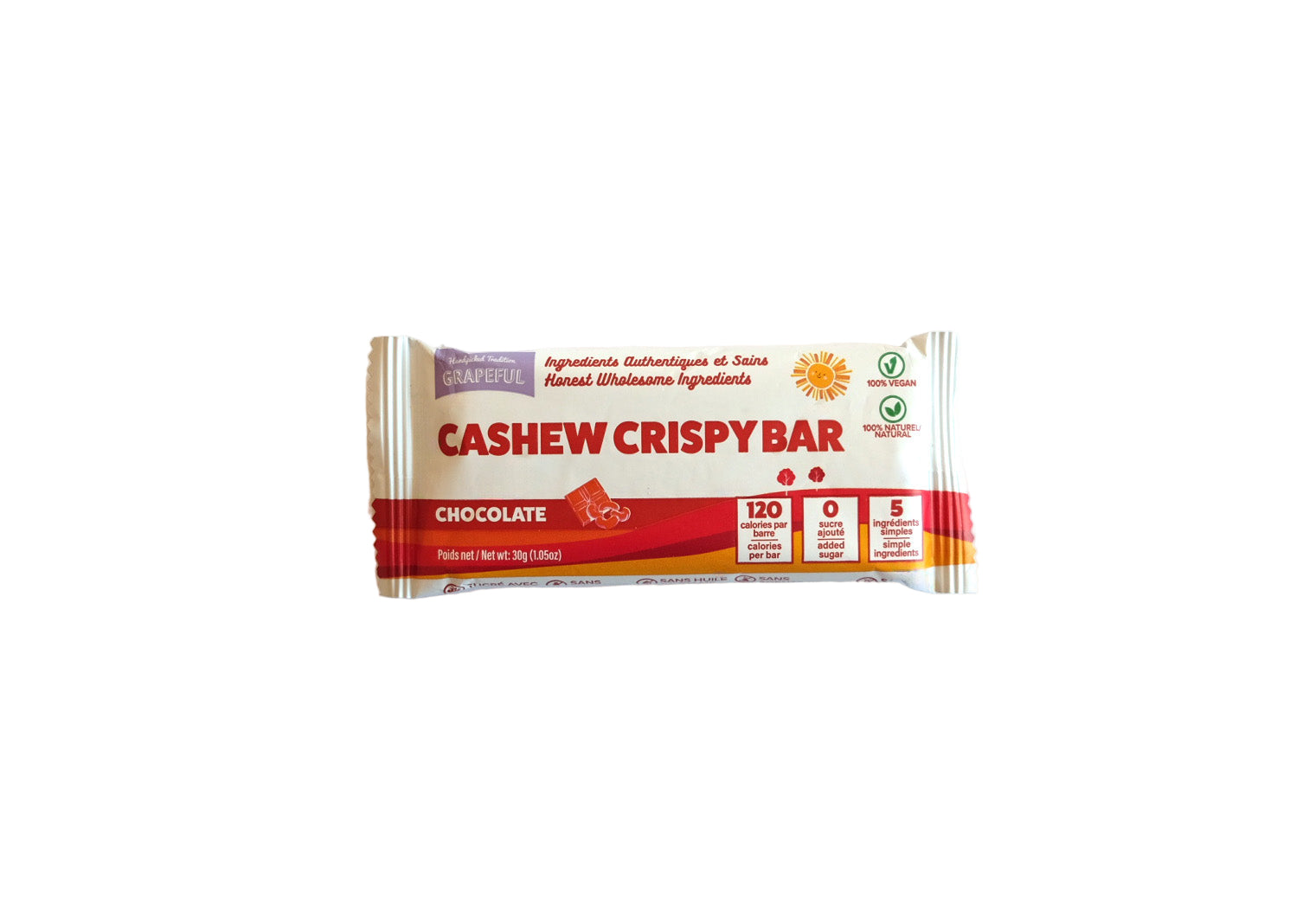 Grapeful Cashew Crispy Bar – Chocolate