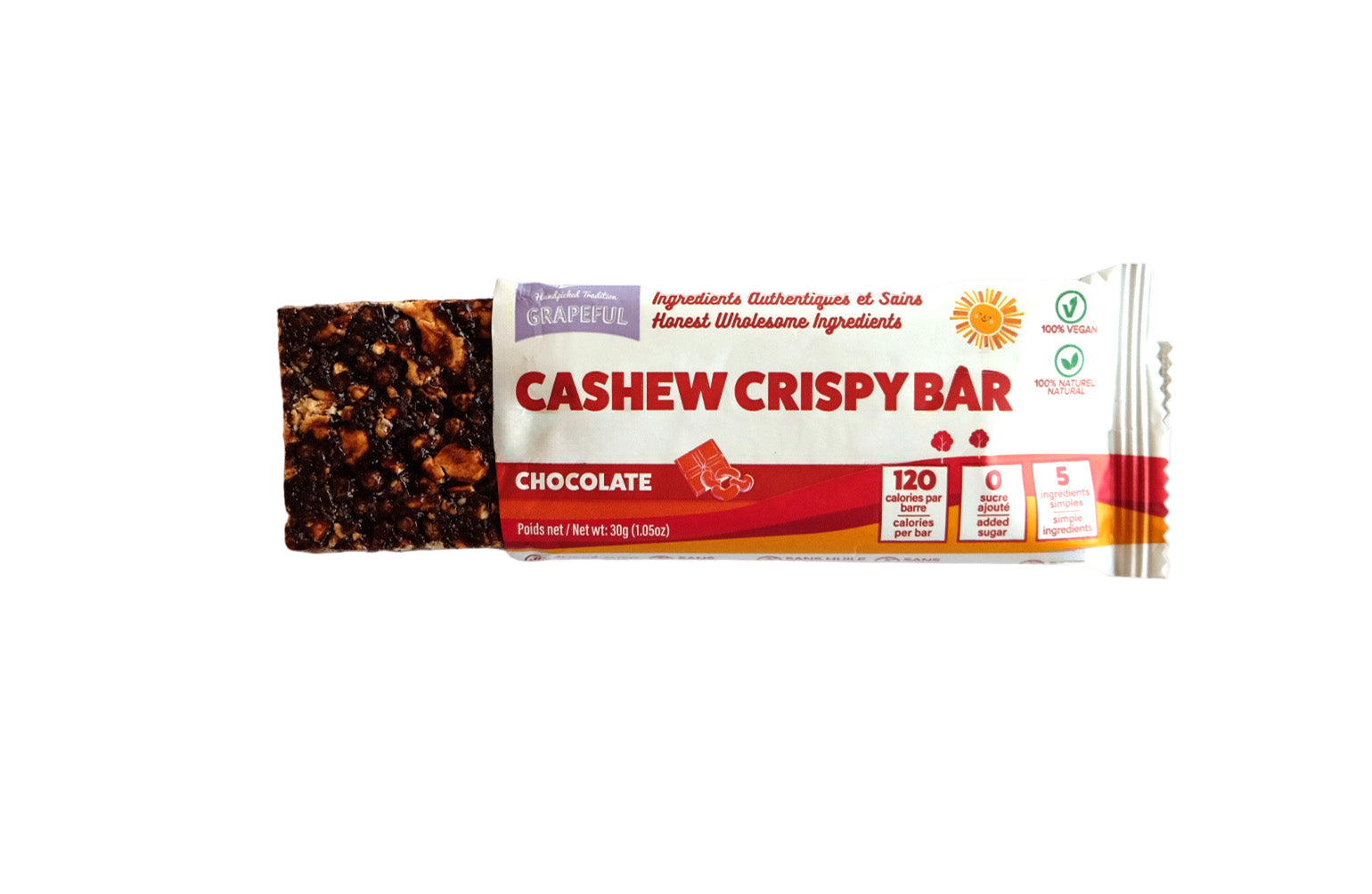 Grapeful Cashew Crispy Bar – Chocolate